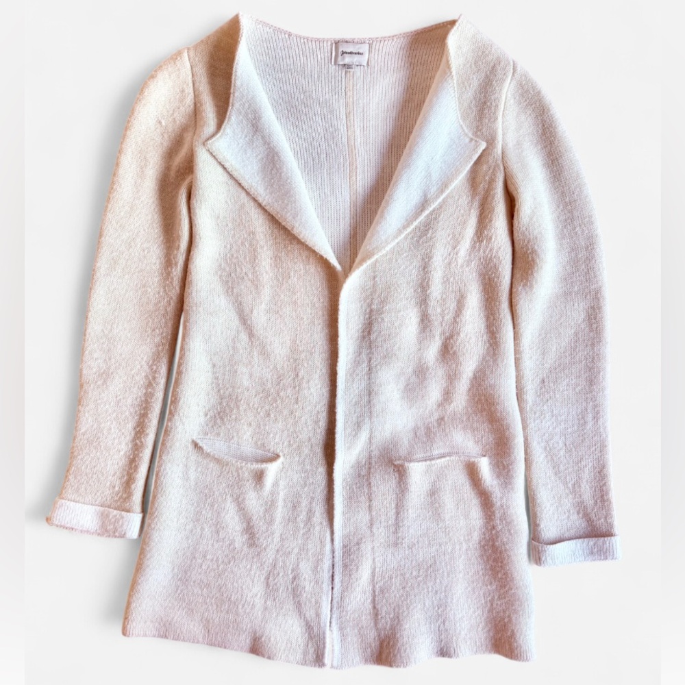 Stradivarius Cream/Beige Winter Knit Sweater Long‎ Peacoat Jacket, WARM